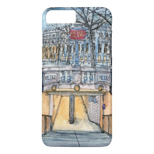 宛先 |水彩ヴィンテージ地下鉄入口 Case-Mate iPhoneケース (裏面)