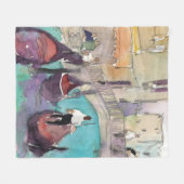 宛先 |水彩ヴェネツィアゴンドラライド フリースブランケット (正面(横))