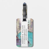 宛先 |水彩ヴェネツィアゴンドラライド ラゲッジタグ (裏面縦)