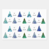 宛先:草書のクリスカラフルマスツリーに名前を付ける ラッピングペーパーシート (正面)