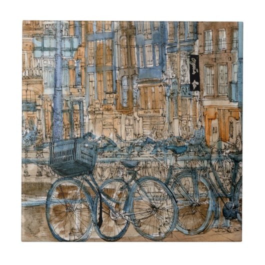 宛先 | Water color New York City View タイル (正面)