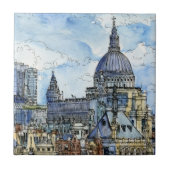 宛先 | Water color River Thames Waterfront タイル (正面)