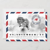 宛先Airmailの郵便写真の日付を保存 マグネット招待状 (正面)