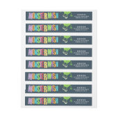 宛名ラベルのまわりのモンスターのマッシュの誕生日の覆い ラップアラウンドラベル (シート)