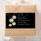 宛名ラベルを結婚するピンクの緑書のランタン ラベル (インサイチュ)