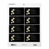 宛名ラベルを結婚するピンクの緑書のランタン ラベル (フルシート)