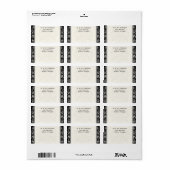 宛名ラベル – フルーアディLys Damask – 黒 ラベル (フルシート)