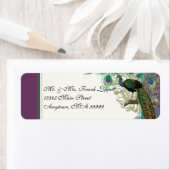 宛名ラベル – ヴィンテージ孔雀、羽根エッチング ラベル (インサイチュ)