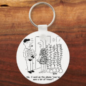 宝くじに当たらない – 代わりに木に当たるおもしろい- キーホルダー (正面)