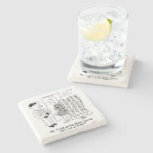 宝くじに当たらない – 代わりに木に当たるおもしろい- ストーンコースター (横)