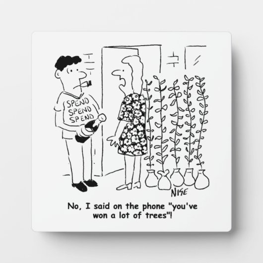 宝くじに当たらない – 代わりに木に当たるおもしろい- フォトプラーク (正面)