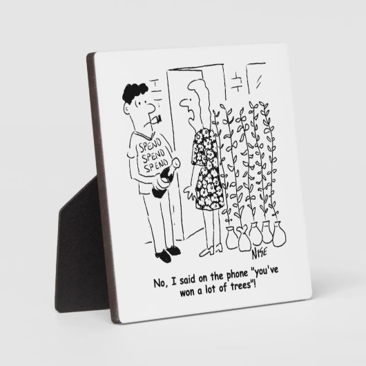 宝くじに当たらない – 代わりに木に当たるおもしろい- フォトプラーク (正面)