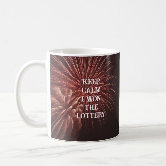 宝くじに当選KEEP CALM 花火 コーヒーマグカップ (左)