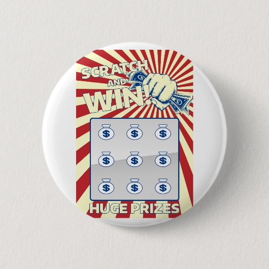 宝くじの傷カード 缶バッジ (正面)