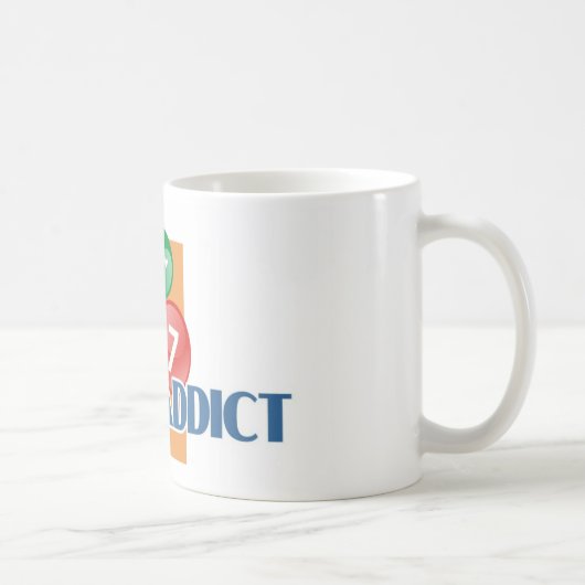 宝くじの常習者の白いマグ コーヒーマグカップ (右)