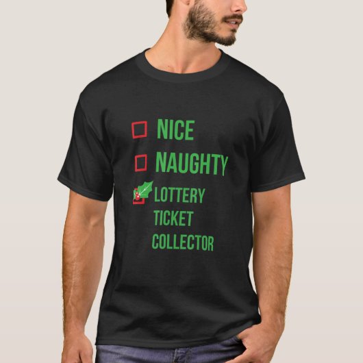 宝くじチケットおもしろいコレクターパジャマクリスマス Tシャツ (正面)