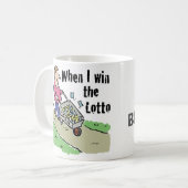 宝くじ当選デザインマン,現金一行 コーヒーマグカップ (正面左)