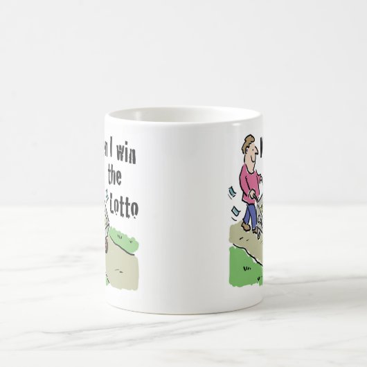 宝くじ当選デザイン男と金のバロウ コーヒーマグカップ (中央)