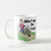 宝くじ当選デザイン男と金のバロウ コーヒーマグカップ (左)