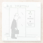 宝くじ本社漫画のエレベーターまたはリフト ガラスコースター (裏面)