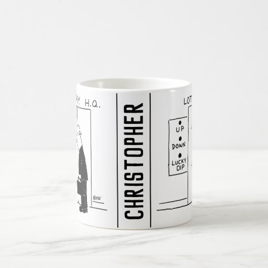 宝くじ本社漫画のエレベーターまたはリフト コーヒーマグカップ (中央)