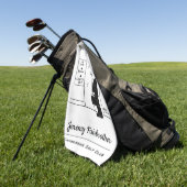 宝くじ本社漫画のエレベーターまたはリフト ゴルフタオル (グリーン)