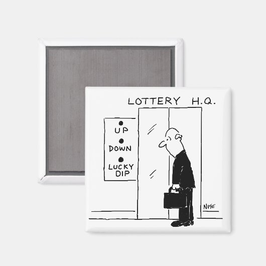 宝くじ本社漫画のエレベーターまたはリフト マグネット (正面/裏面)
