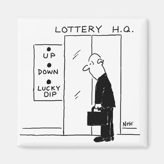 宝くじ本社漫画のエレベーターまたはリフト マグネット (正面)