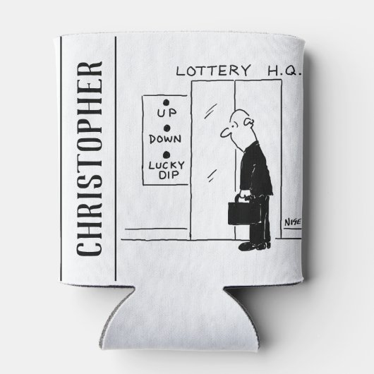 宝くじ本社漫画のエレベーターまたはリフト 缶クーラー (裏面)