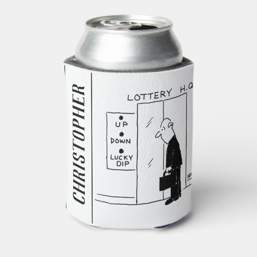 宝くじ本社漫画のエレベーターまたはリフト 缶クーラー (缶裏面)