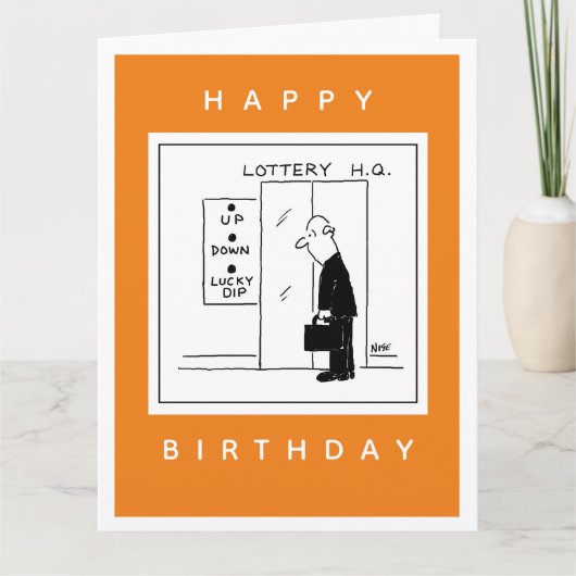 宝くじH.Q.折り畳みグリーティングカードのリフトボタン カード (正面)