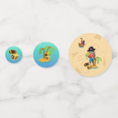 宝の地図かわいい女の子海賊誕生日パーティー コンフェッティ (正面)