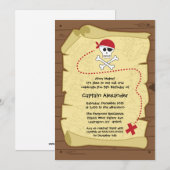 宝の地図パイレーツ誕生日パーティー招待状 招待状 (正面/裏面)