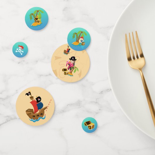 宝の地図ピンクガール海賊誕生日パーティー コンフェッティ (グループ)