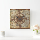 宝の地図 スクエア壁時計 (ホーム)