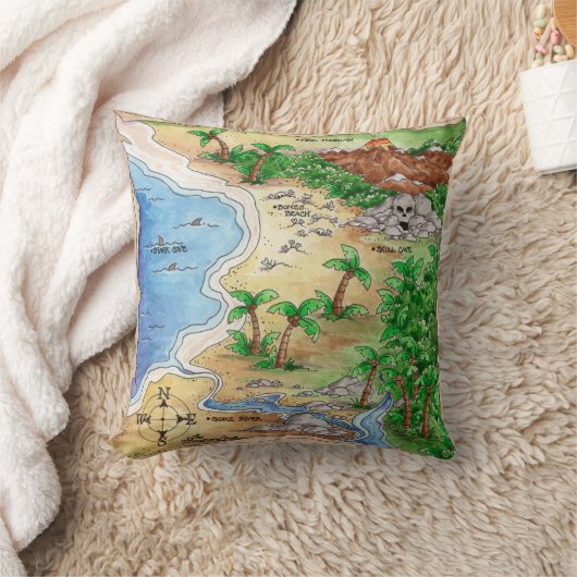 宝の地図 – 枕 (ブランケット)