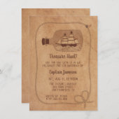 宝の狩りの船がボトル誕生グランジパーティー 招待状 (正面/裏面)