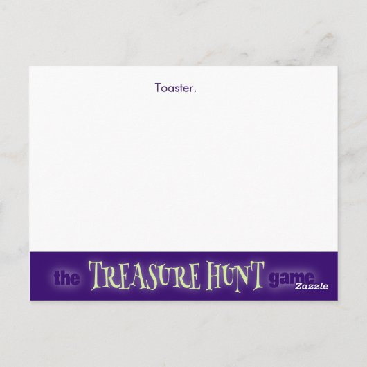 宝の狩りゲーム – #4 - Toaster ポストカード (裏面)