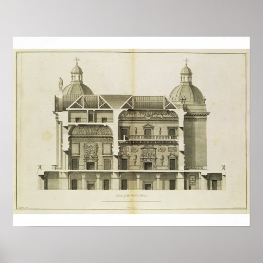 宝富館:広間・サロンの断面 ポスター (正面)