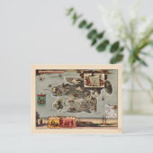 宝島の地図バイロバートルイススティーブンソン ポストカード (スタンド正面)