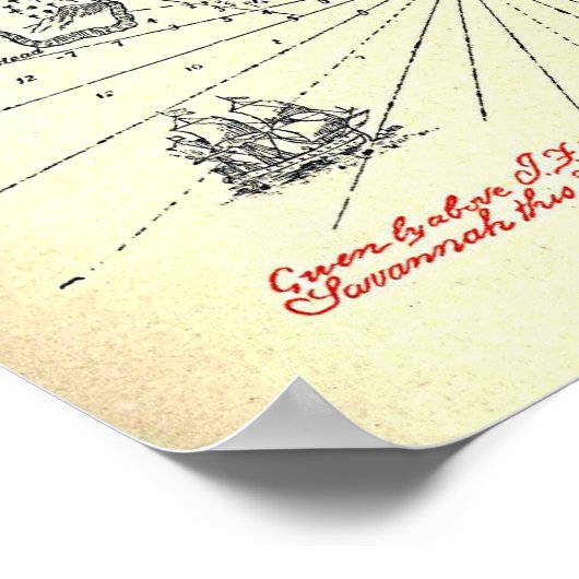 宝島の地図 ポスター (角)