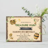 宝捜しのパーティーの誕生日の招待 招待状 (スタンド正面)
