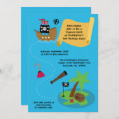 宝探しパイレーツ誕生日パーティー招待状 招待状 (正面/裏面)