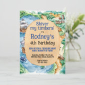 宝探しパイレーツ誕生日招待状 招待状 (スタンド正面)