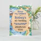 宝探しパイレーツ誕生日招待状 招待状 (スタンド正面)