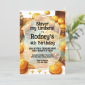 宝探しパイレーツ誕生日招待状 招待状 (スタンド正面)