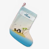 宝探しフクロウ – クリスマスソックス スモールクリスマスストッキング (正面 (吊り時))