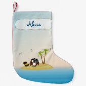 宝探しフクロウ – クリスマスソックス スモールクリスマスストッキング (正面)