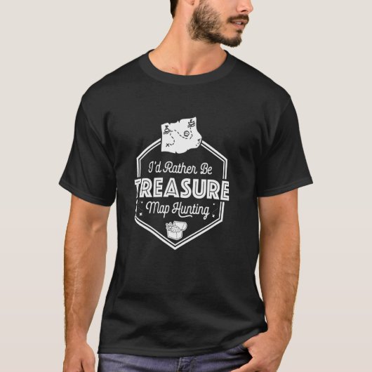 宝探し地図+冒険好きな人へ Tシャツ (正面)