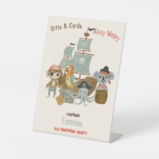 宝探し海賊誕生日ギフト 台座サイン (正面)